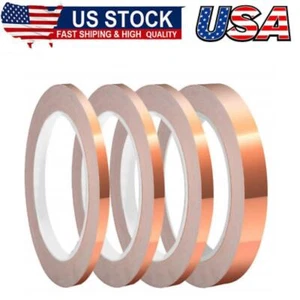 4 Pack Copper Foil Tape with Conductive Adhesive 4 Sizes (0.2/0.24/0.3/0.4Inch) - Picture 1 of 7