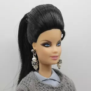 Earrings For Barbie Integrity Toys Doll Faux Pearls Silver Dangle Classy Fashion - Picture 1 of 9