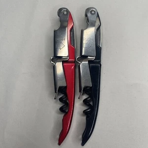 Lot of 2 Rabbit Waiters Corkscrews Bottle Opener Zippity 2 Step Black Red - Picture 1 of 3