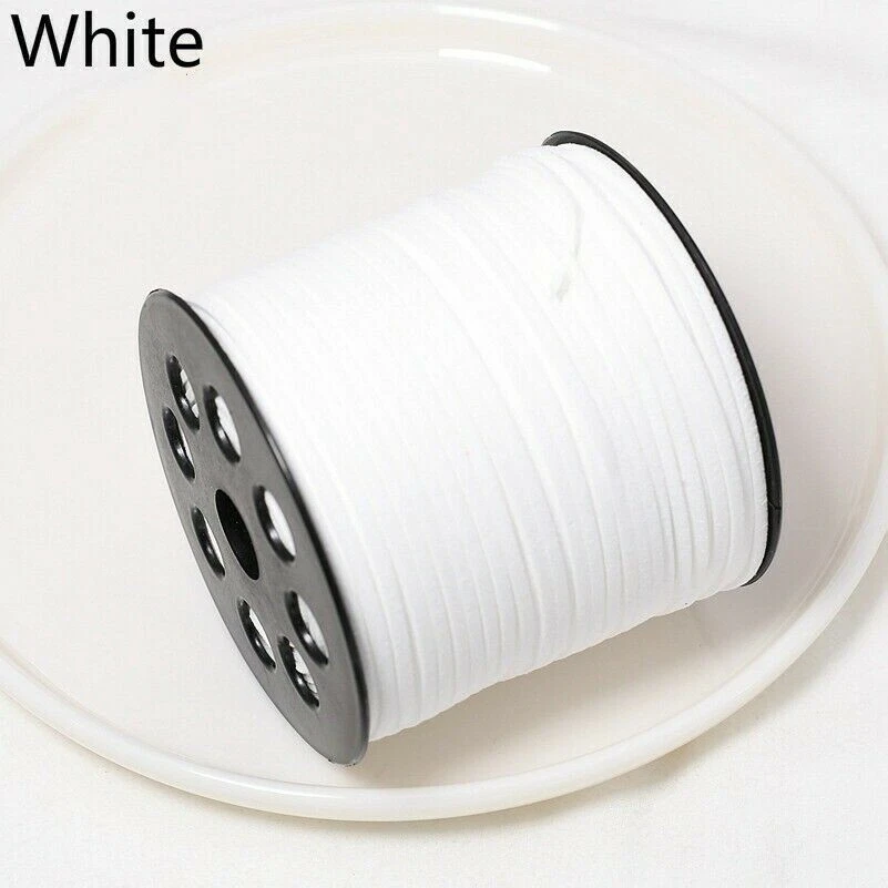 100 Yards Faux Suede Leather Jewelry Cord Flat Strap Velvet Lace Thread DIY - Image 1 of 4
