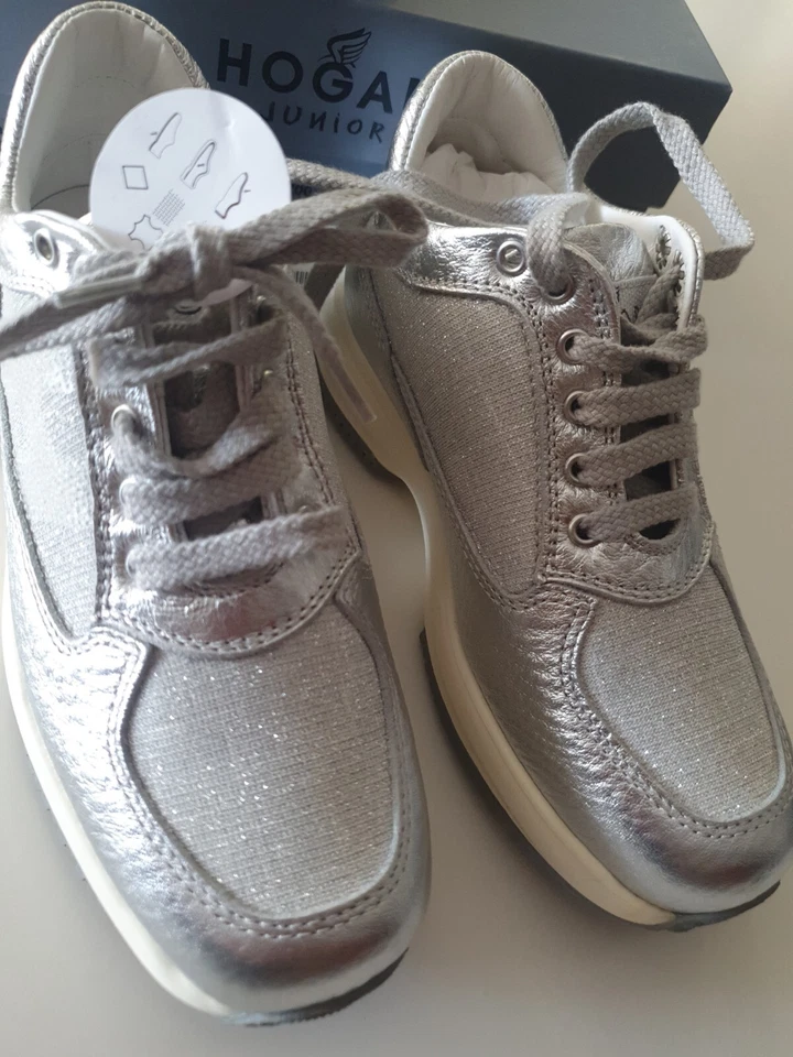 Scarpa Hogan 33 junior interactive Camoscio  argento Brillantinato - Immagine 1 di 4