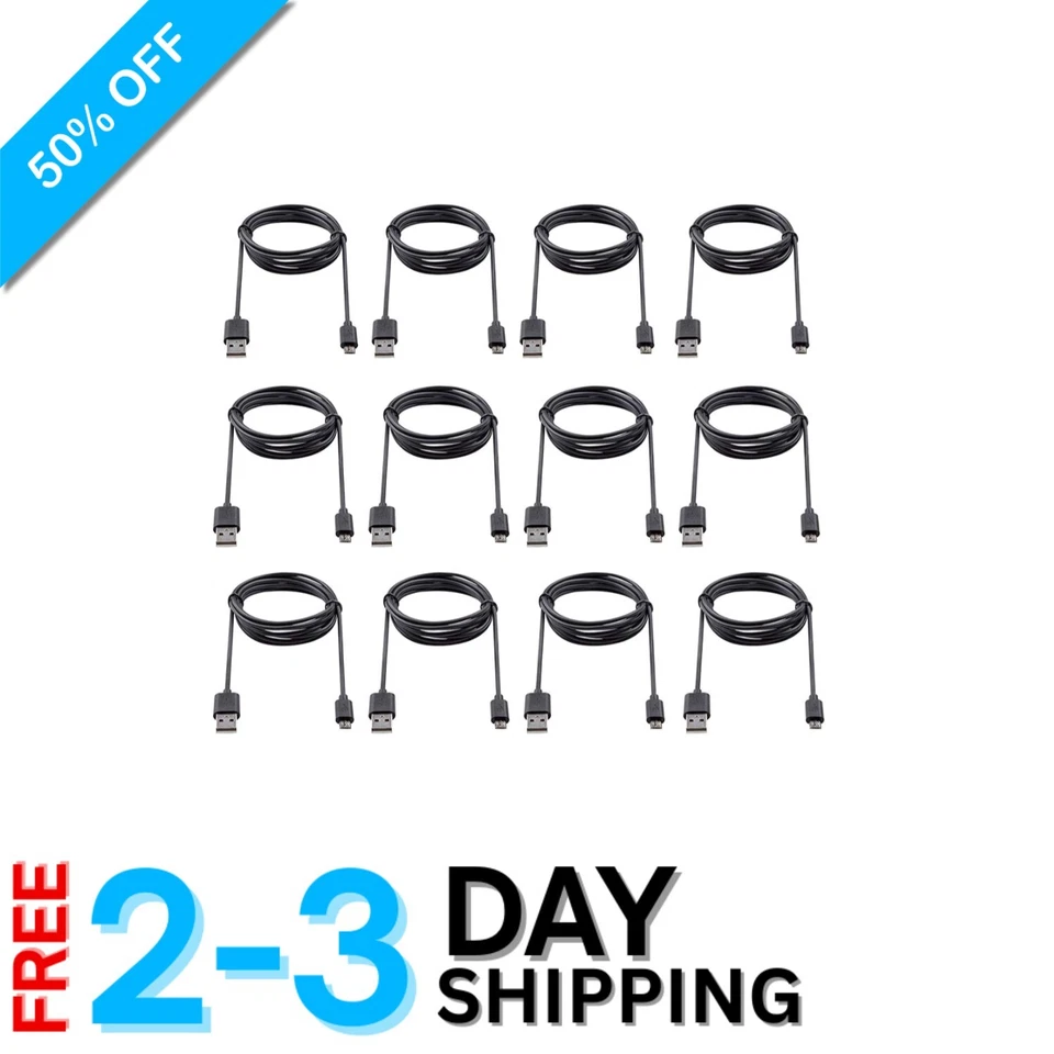 Versatile Micro USB Cable 3ft - 12-Pack for Fast Charging & Data Transfer - Image 1 of 4