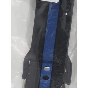 Black Blue Silicon Thin Blue Line Watch Band Compatible with Galaxy 5 - Picture 1 of 3