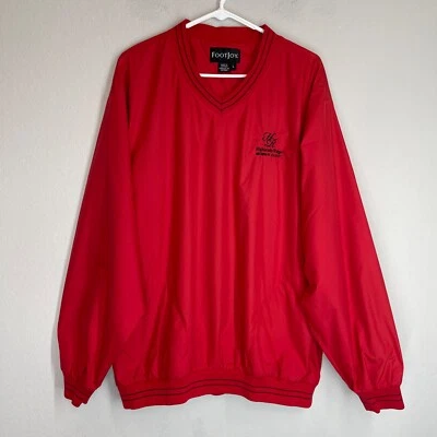 FootJoy Pullover Windbreaker Jacket Men's Size L Golf Activewear Red Long Sleeve - Image 1 of 4