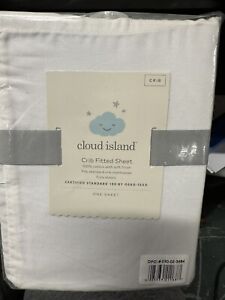 Fitted Crib Sheets- Two Pack Cloud Island -100% Cotton Solid White
