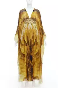 ALEXANDER MCQUEEN SS2011 Runway yellow gold embellished kaftan dress IT38 XS - Picture 1 of 14