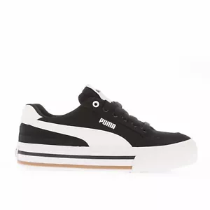 Boy's Trainers Puma Juniors Court Classic Vulc Lace up in Black - Picture 1 of 5