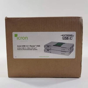 New Icron USB 3-2-1 Raven 4-Port USB 3.2 100m CAT 6a/7 Extender System 3104 - Picture 1 of 9