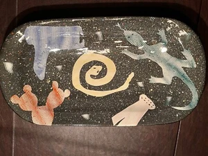 Claudia Reese Ceramix ceramic platter, 1990's snakes and salamanders - Picture 1 of 4