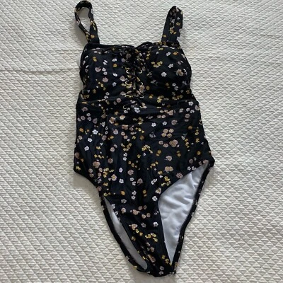 Xhilaration Mujer Pequeño Traje de Baño Una Pieza Ditsy Floral Corpiño con Cordones Foto 1 de 4