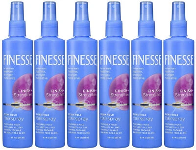 Paquete de 6 lacas para el cabello Finesse Finish + Strengthen Extra Hold, 8,5 fl oz Foto 1 de 4