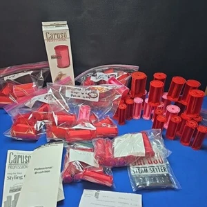 Lot 78 Caruso Replacement Steam Rollers 48 Foam 30 No Foam Rollers Red / Pink - Picture 1 of 7
