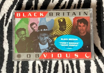 BLACK BRITAIN "Obvious" RARE SEALED 'PROMO' CASSETTE TAPE US ©1987 Funky Nassau - Image 1 of 4