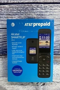 Alcatel SMARTFLIP Black 4052R AT&T GSM 4G LTE Flip Phone New with Box - Picture 1 of 3