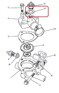 (1) LAVADORA LAND ROVER GENUINA SR696 - M14 Carcasa Termostato de Cobre 2.5L-TD - Imagen 1 de 2