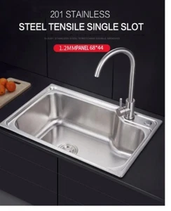 Single bowl competitive Kitchen Sink Rectangular Single Bowl Kitchen Basin prep - Picture 1 of 5