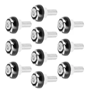 10pcs 6mm Metal Motorcycle License Plate Frame Bolt Screw Fastener Black - Picture 1 of 8