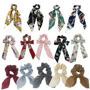 GETACOTA14 Pieces Hair Scrunchies Bowknot Satin Chiffon Long Tail Elastics Ri... - Picture 1 of 9