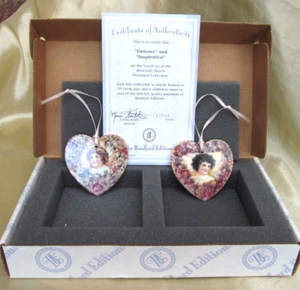 Bradford Editions Heavenly Hearts 1996 Patience & Inspiration Christmas Ornament - Picture 1 of 8