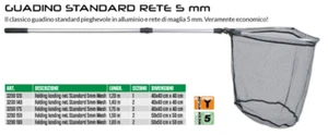 Guadino retino Landing Net SPRO 180cm testa 40cm rete maglia 5mm nylon - Foto 1 di 1