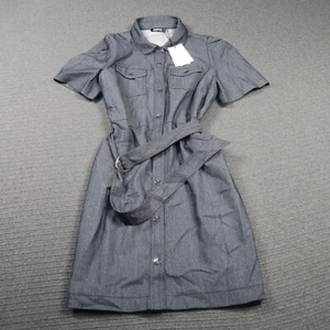 Marcs Womens Denim Dress 10 Small Indigo Blue Ana Belted Straight Summer $269RP - Picture 1 of 10