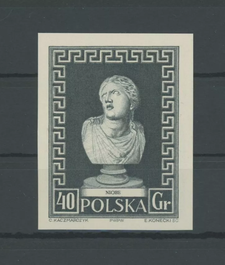 POLAND BLACK PRINT 1958 RARE !! ART NIOBE SCULPTURE m2062 - Image 1 of 1