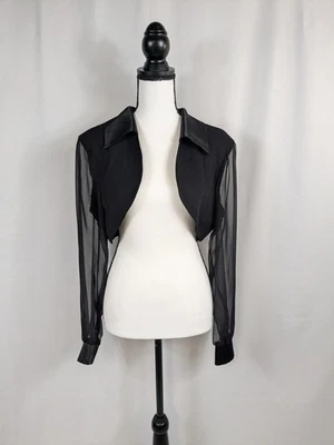 Винтажная блузка Whimsigoth DJ & Co Dawn Joy Bolero черная прозрачная шаль накидка A068 - Изображение 1 из 4