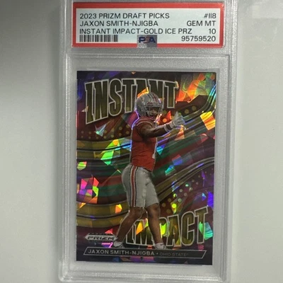 2023 Prizm Jaxon Smith Njigba Rc Impact Gold PSA 10 Gem Mint - Image 1 of 2