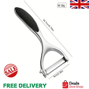 Heavy Duty Chrome Alloy Kitchen Potato Peeler Fruit Vegetable Rapid Slicer UK - Picture 1 of 5