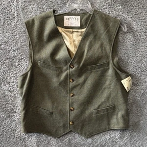 Orvis Herren 100% Wolle Tweed Weste/Waistcoat Olivgrün Made In USA Gr. 48 Reg NEU - Bild 1 von 6