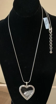 FAB NWT BRIGHTON PURE LOVE LONG FLOATING SHAKER CRYSTAL HEART NECKLACE MSRP:$108 - Image 1 of 4