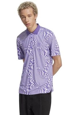 Adidas Originals Polo Hombre’s 80’s Estampado Geométrico Golf Tenis Púrpura Blanco Talla L Foto 1 de 4