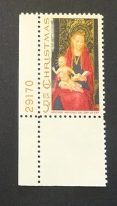 U.S. #1336 5¢ Christmas Madonna, Plate #, MNH/OG - 1967 (795) - Picture 1 of 2