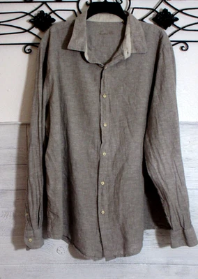 Tasso Elba Men's Linen Button Up Shirt Size XXL Long Sleeve Gray - Image 1 of 4