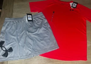 Under Armour Boy’s XL 18/20 Tech 2.0 SS T Shirt & UA Tech BL Shorts NWT RV $40 - Picture 1 of 9