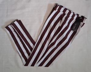 Neu LARS AMADEUS Gr. 30 Freizeithose TASCHEN Stretch Streifen braun/weiß - Bild 1 von 6