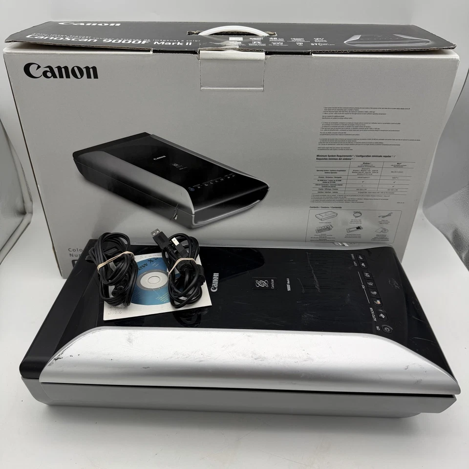 Canon CanoScan 9000F Mark II Film Negative & Document Flatbed Scanner W/Box - Image 1 of 4