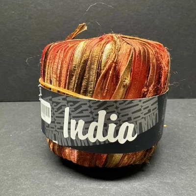 Lana Grossa INDIA Cinta Hilo, Rojo Gradiente Poliamida Hecho en Italia Nuevo Foto 1 de 4