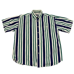 Vintage Cambridge Classics Striped Shirt Mens L Relaxed Fit Short Sleeve Cotton - Picture 1 of 12