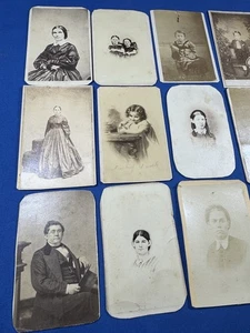 12 C.1870 CDV Photo Cards, Victorian WOMEN, Children, Man - OHIO, ILLINOIS - Picture 1 of 18