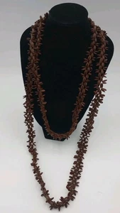 Vintage 1970er Hawaii Koa Samen Lei 24" Halskette  - Bild 1 von 5