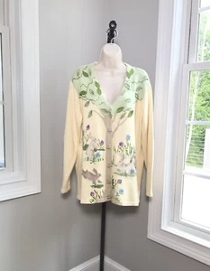 Storybook Knits Easter Bunny Rabbits Cardigan - Women’s Medium   NWOT - Picture 1 of 12