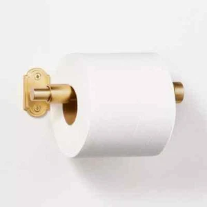 Classic Metal Wall-Mount Toilet Paper Holder - Hearth & Hand™ with Brass Finish - Picture 1 of 4