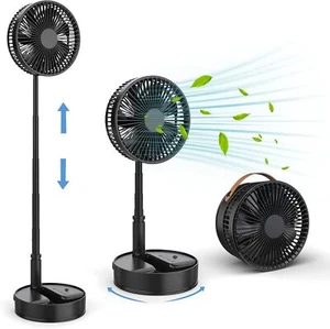 Foldable Fan Foldaway Oscillating w/ Remote Control Hand Strap&USB Charging Port - Picture 1 of 6