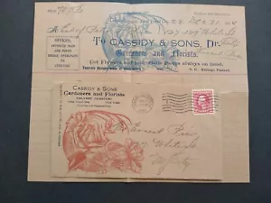 NY: Long Island City 1915 Cassidy & Sons Cemetery Flowers Advertising Cover - Picture 1 of 4
