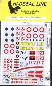 Calcomanía Hi-Decal Line 48-005, MIG-17 F / LIM-5 Fresco C 1:48 modelismo - Imagen 1 de 1
