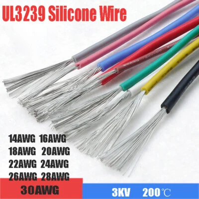 UL3239 Silicone Flexible Cable Tinned Copper Wire 3KV High Voltage Wire 14-30AWG - Image 1 of 4