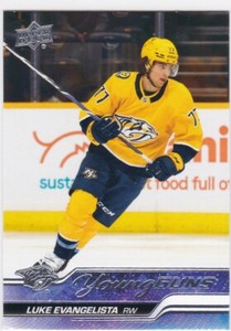 2023-24 UD Upper Deck Series 1 Young Guns - 221 Luke Evangelista - Nashville