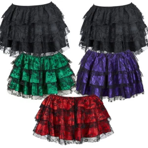 Womens Dress Short Costume Cosplay Skirt Steampunk Medieval Ruffled Lace Style - Bild 1 von 11
