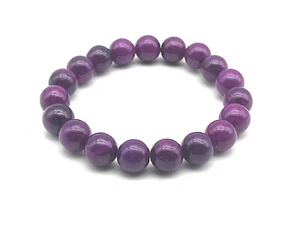 Bracciale fatto a mano 10 mm viola pioggia fiore agata pietre preziose - Foto 1 di 4